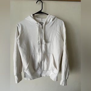 White hoodie Chrome Hearts, silver zípper
